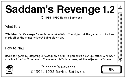 Introduction screen from Saddam's Revenge