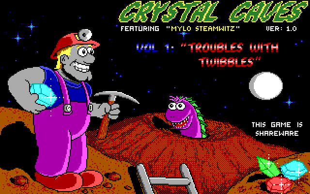 Title screen from Crystal Caves