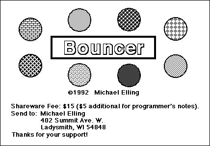 Title screen from Bouncer