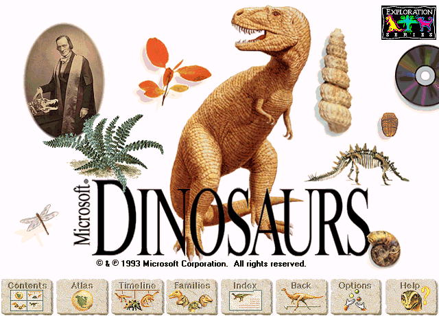 Title screen from Microsoft Dinosaurs