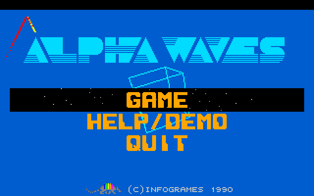 Title screen from Alpha Waves