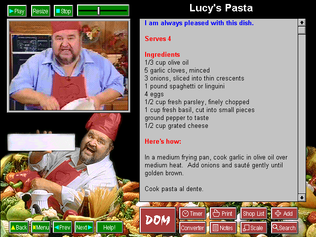 Screenshot from Cooking with Dom DeLuise