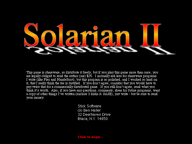 Title screen from Solarian II