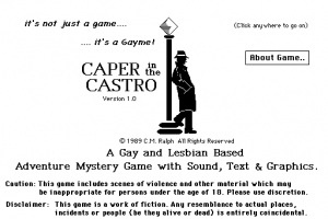 Title screen from Caper in the Castro