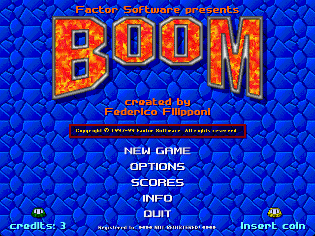 Title screen from Boom