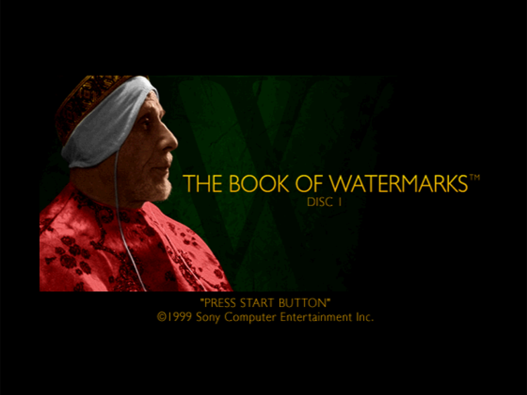 Title screen from The Book of Watermarks