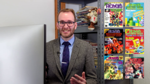 Me attempting to explain Game Players magazine in a video for the Video Game History Foundation.